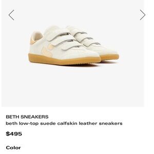 Beth Low-Top Suede Calfskin Leather Sneakers